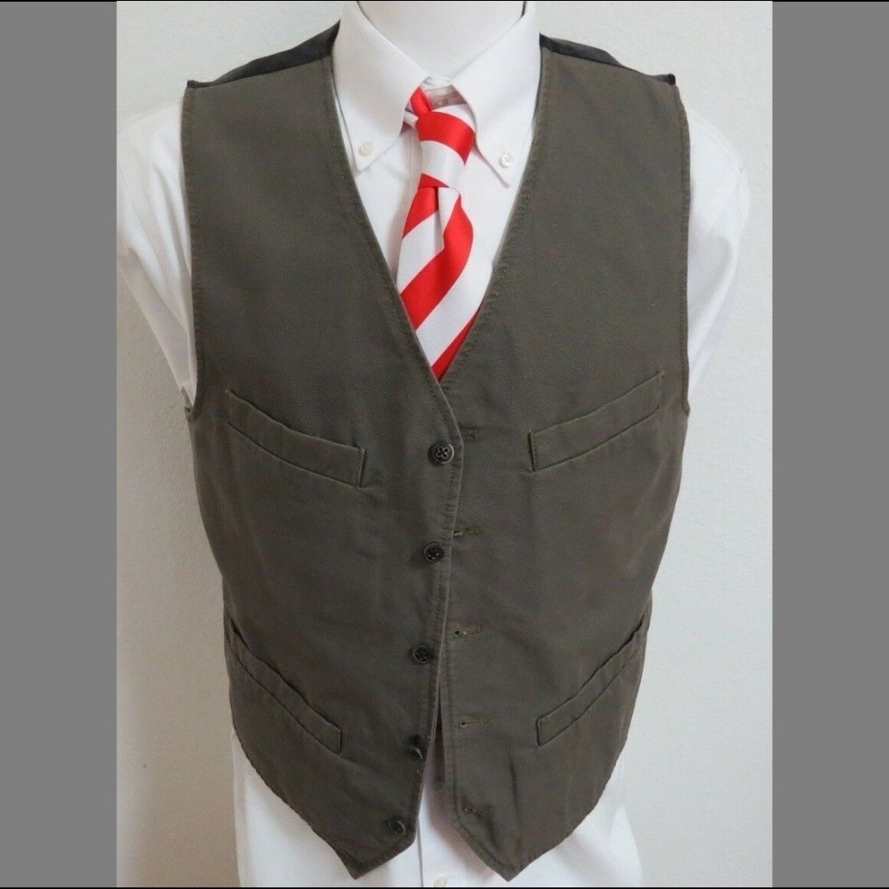 Sz M Gray Trevero Brand Mens Cotton #B48 Suit Vest
